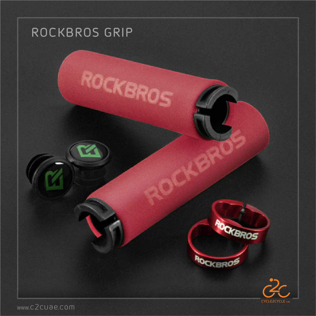 RockBros 1 Pair Anti-slip Bike Cycling Handlebar Grips Bicycle MTB BMX Bike Lock On Grips