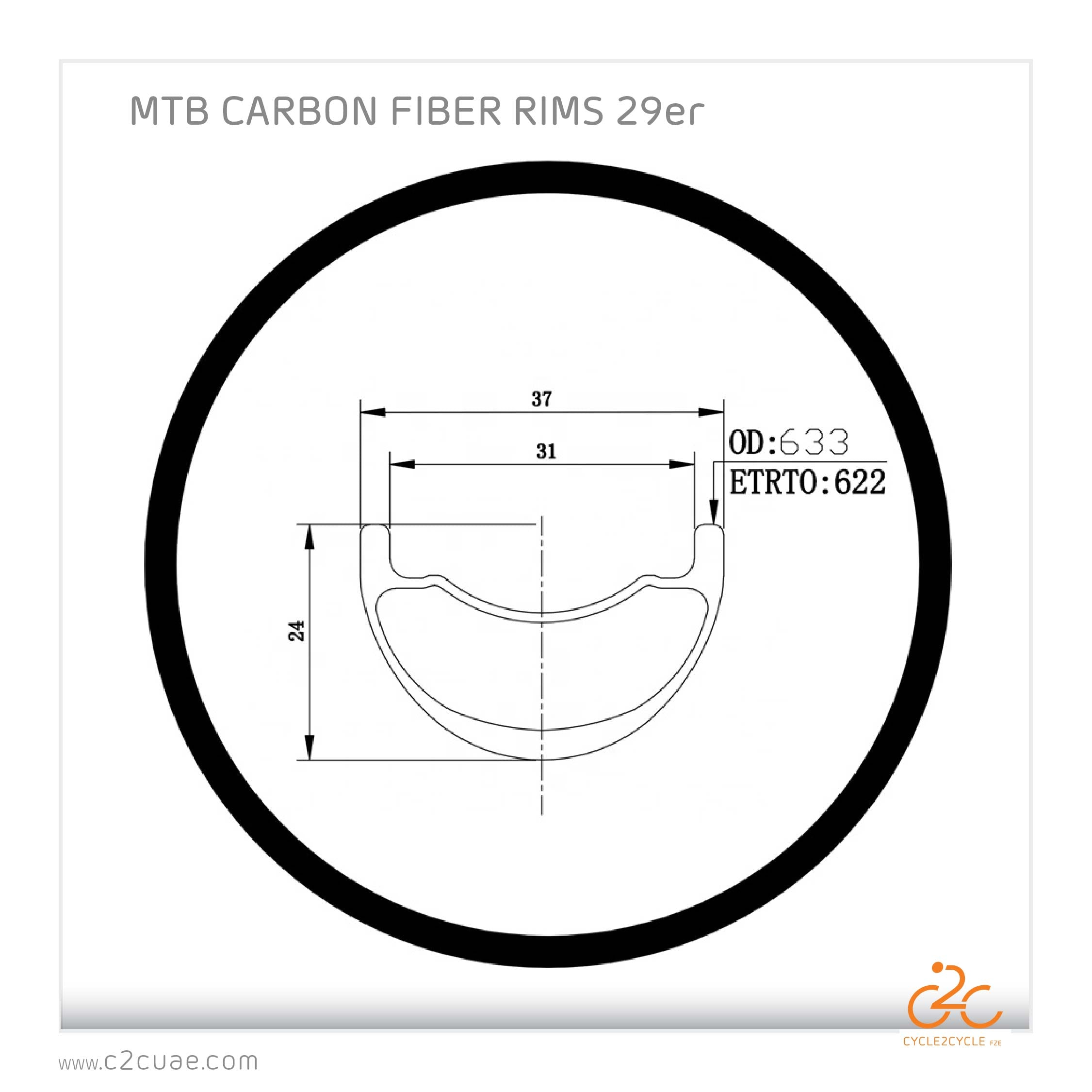 MTB CARBON FIBER RIMS 29er cycle2cycleuae