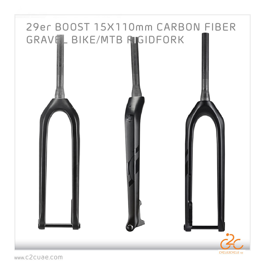 Rigid Carbon Fiber MTB/Gravel Bike Fork 15x110mm