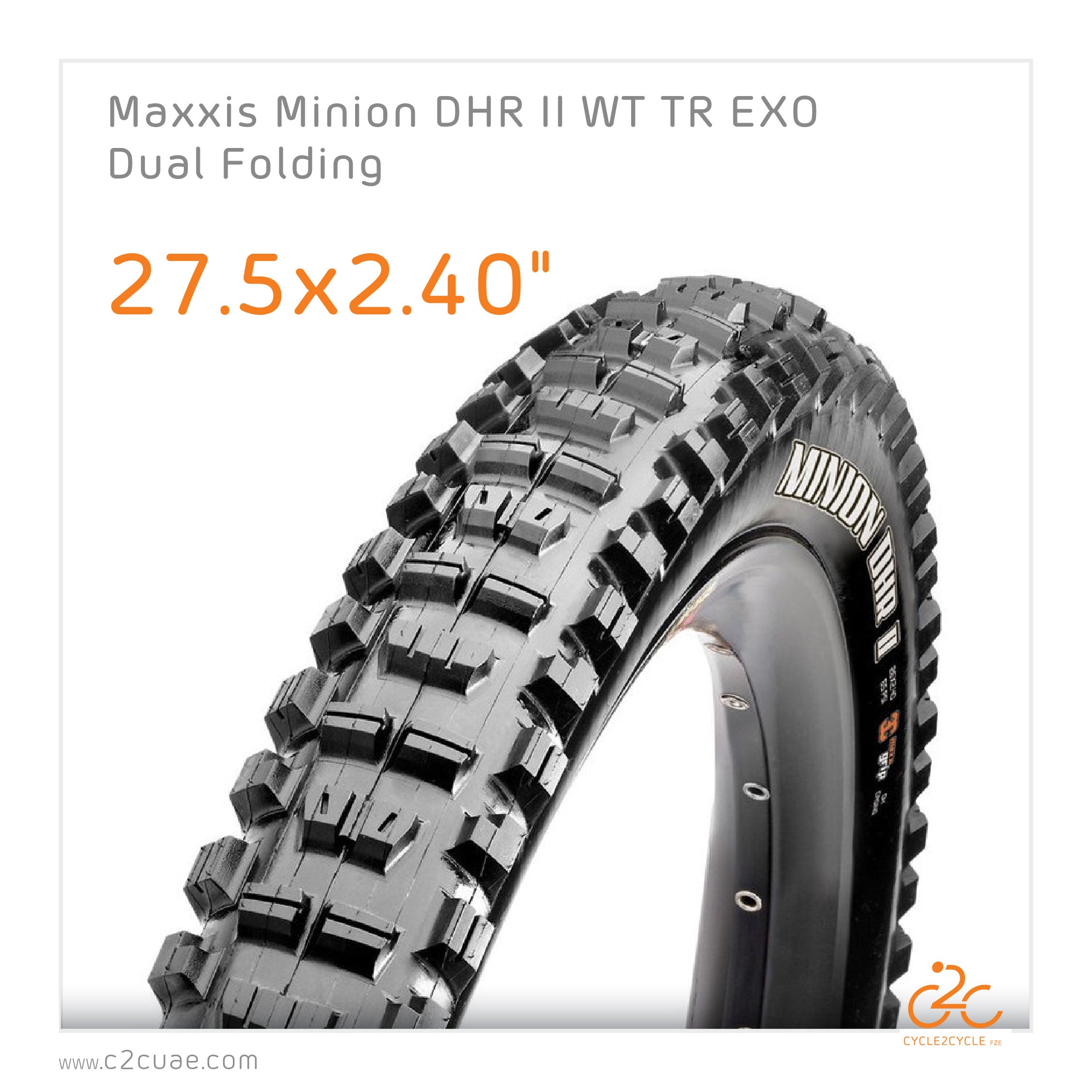 Maxxis Minion DHR II WT 27,5 x 2,40" TR EXO Dual (PAIR)