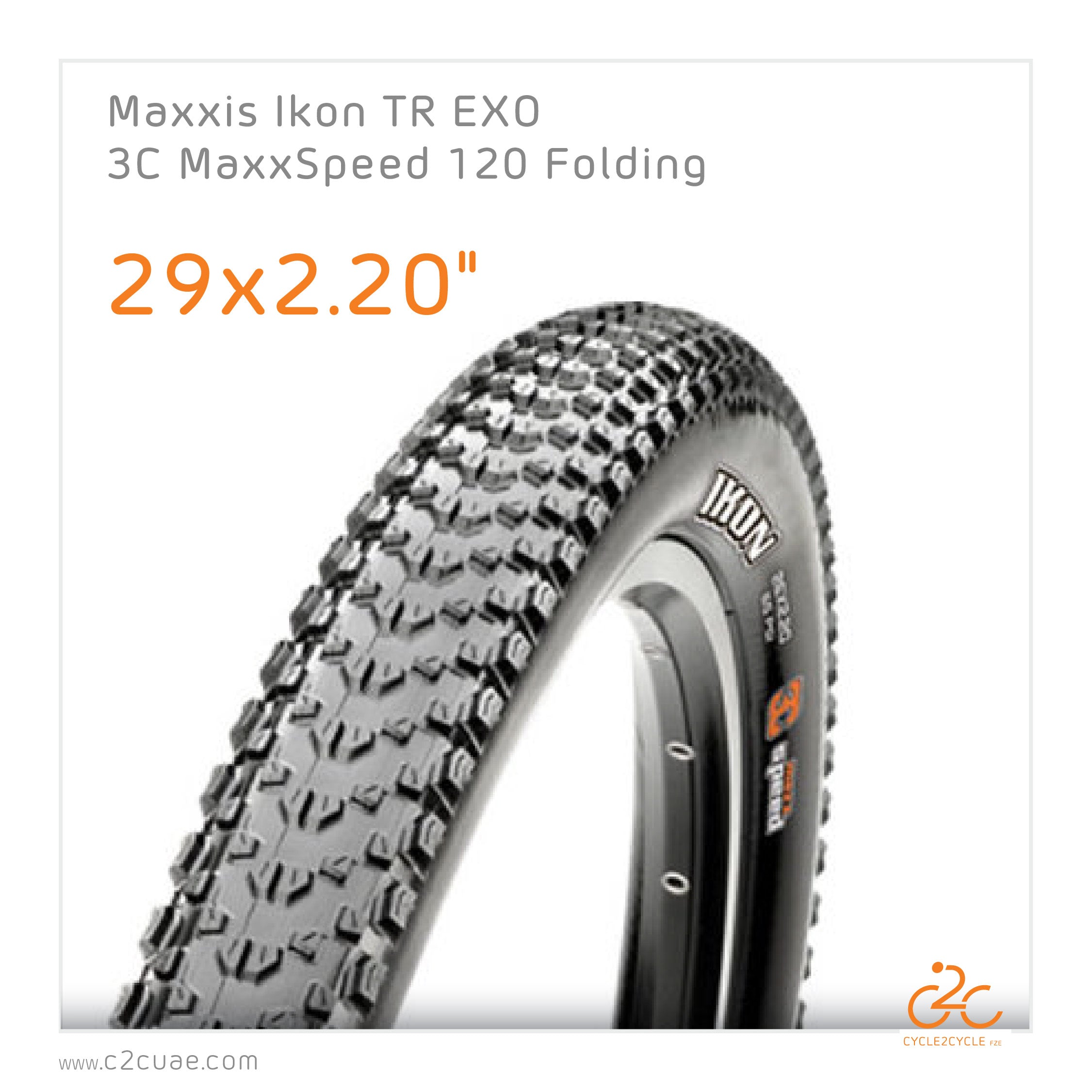 Maxxis Ikon 29x2,20 TR EXO 3C MaxxSpeed 120 Folding MTB Tyres 29