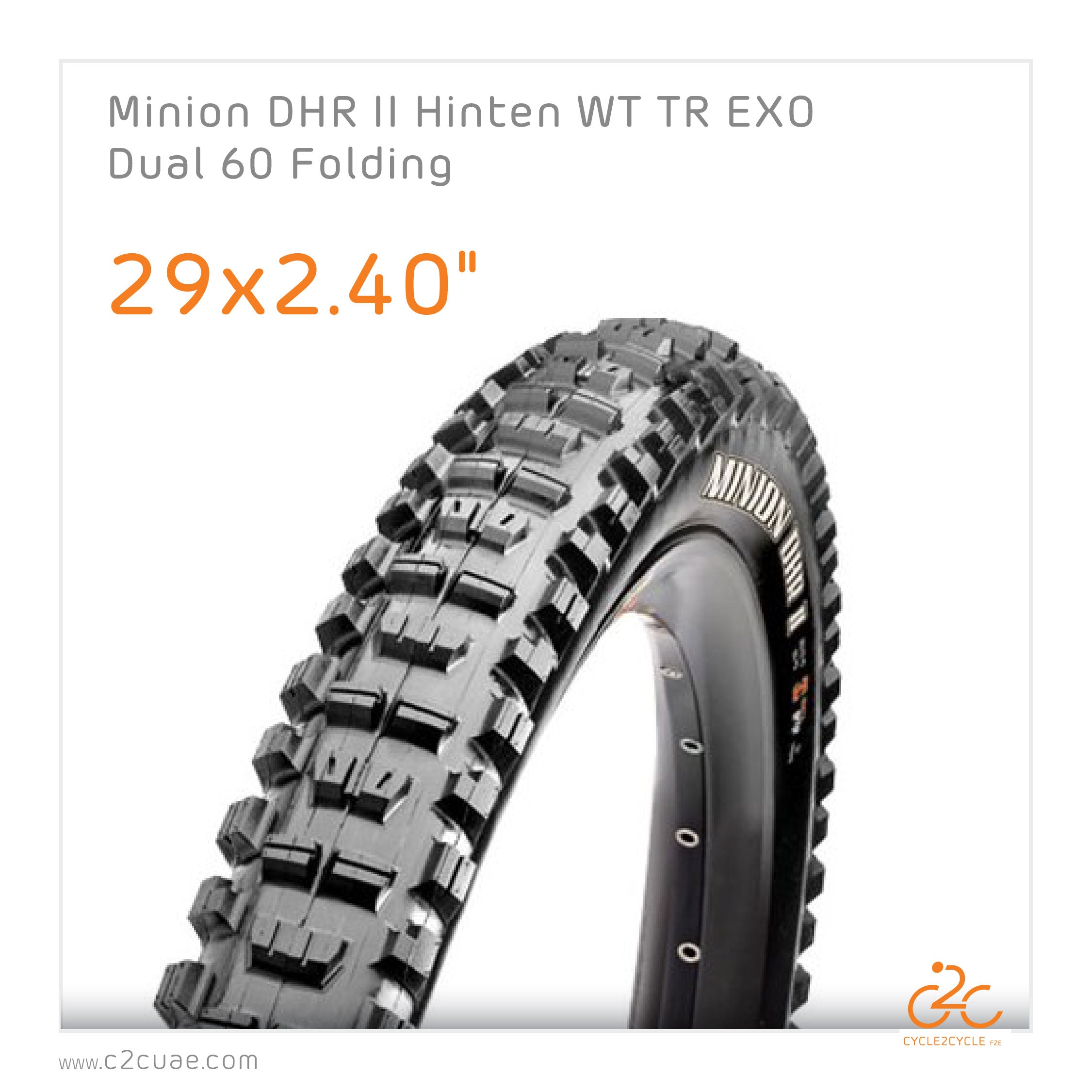 Maxxis Minion DHR II WT 29 x 2.40" TR EXO / per piece